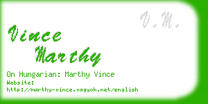 vince marthy business card